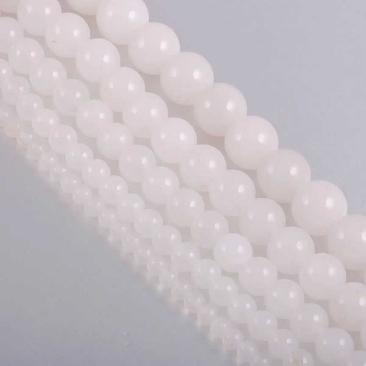 Natural stone beads Frost White Jades 4/6/8/10/12mm Round Ball loose beads for Jewelry Making Necklace DIY Bracelets Accessories