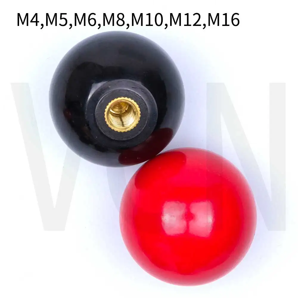 M4-M16 Black Red Round Ball Handle Ball Knobs Bakelite Lever Knob Grip Handles Of Furniture Or Machine Tool Replacement