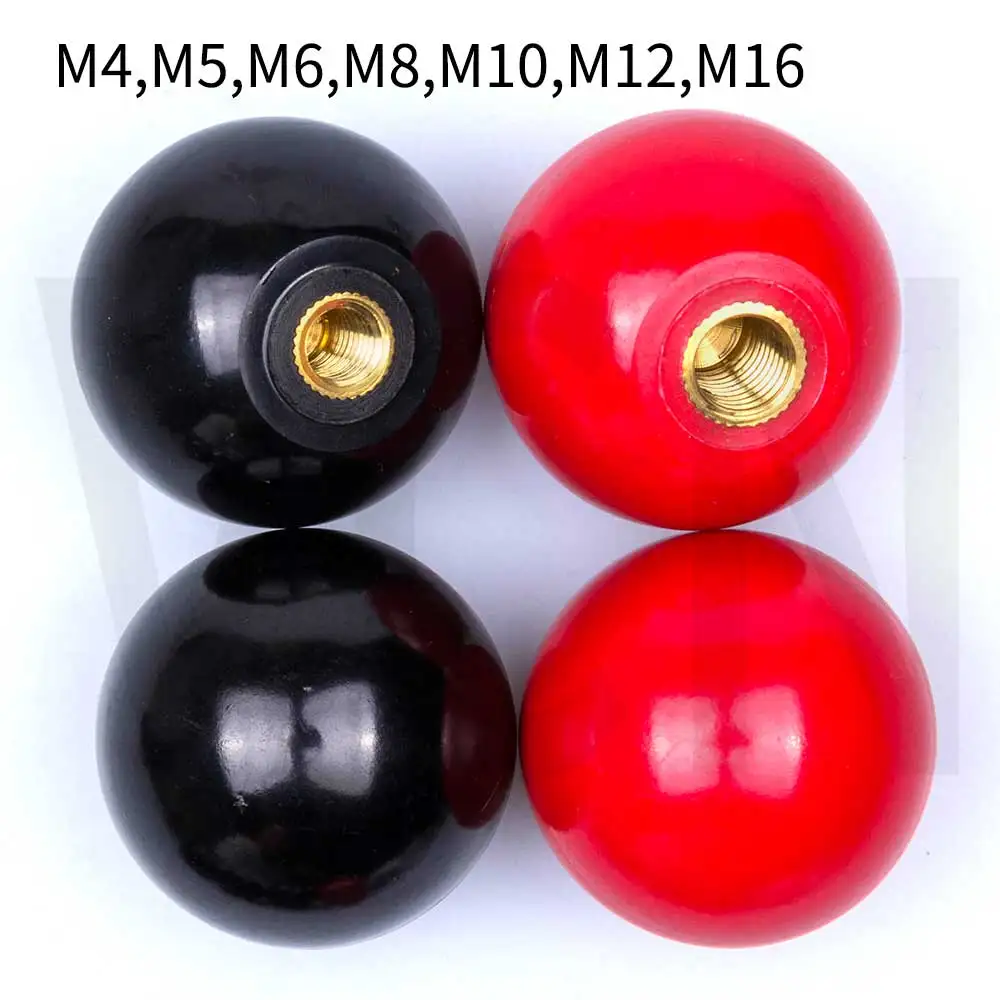 M4-M16 Black Red Round Ball Handle Ball Knobs Bakelite Lever Knob Grip Handles Of Furniture Or Machine Tool Replacement