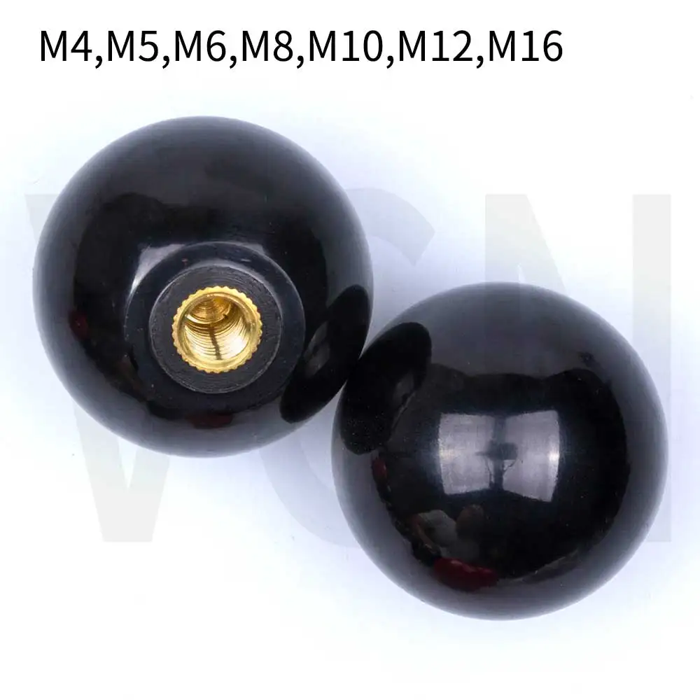 M4-M16 Black Red Round Ball Handle Ball Knobs Bakelite Lever Knob Grip Handles Of Furniture Or Machine Tool Replacement