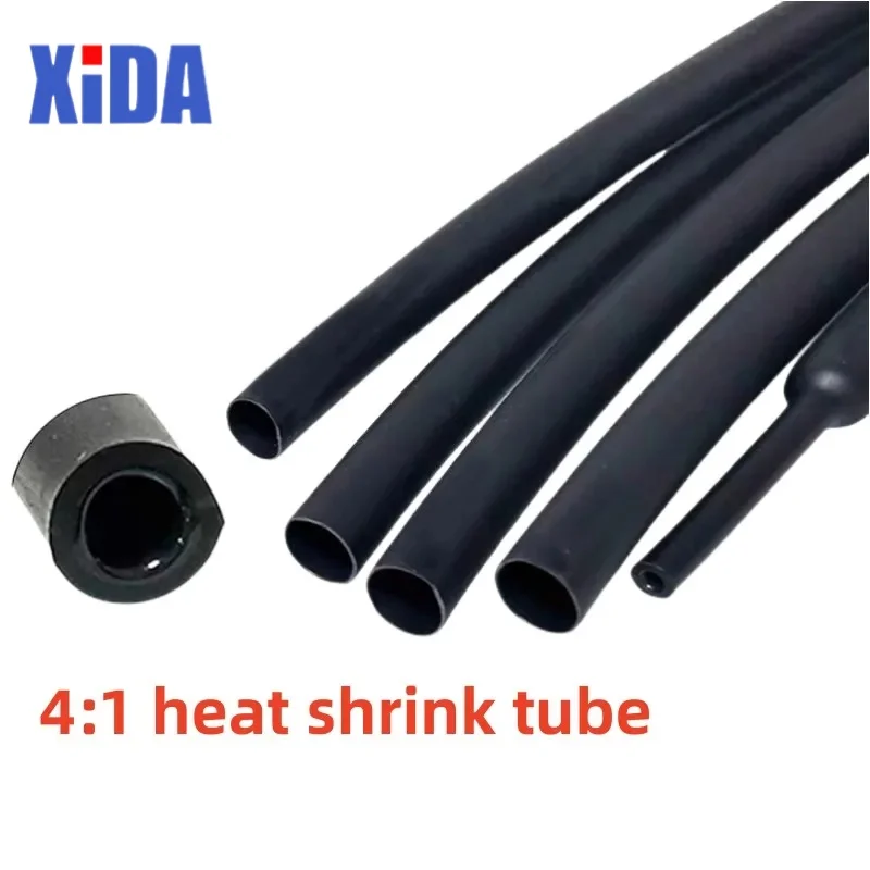 1Meter 4:1 Heat Shrink Tube With Glue Thermoretractile Heat Shrinkable Tubing Dual Wall Heat Shrink Tubing 6 8 12 16 24 40 52 72