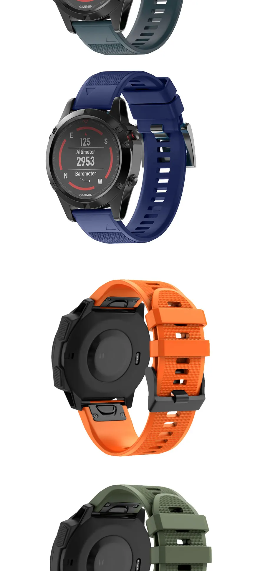 26mm 22mm Quick Release Watchband For Garmin Fenix 7X 6X Pro 5X 3 3HR Silicone Easy Fit Wrist Band for Garmin Fenix 7 Fenix 6 5