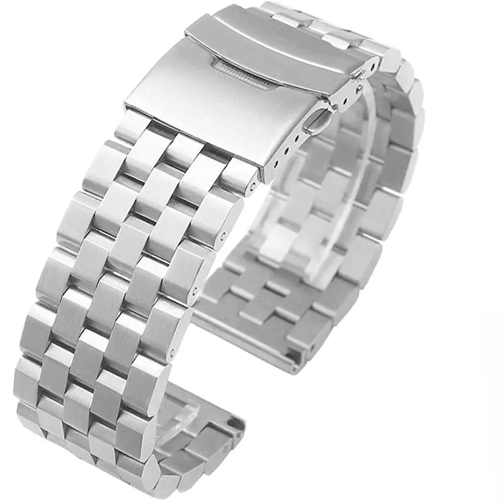 18mm 20mm 22mm 24mm 26mm High Quality Full Solid Stainless Steel Flat Interface Watch Band Straps Wristband Bracelet With Tools