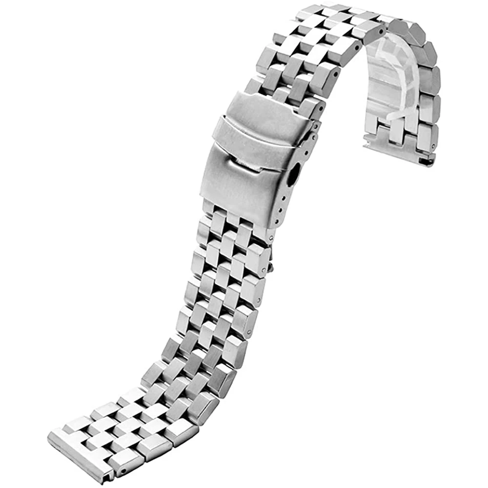 18mm 20mm 22mm 24mm 26mm High Quality Full Solid Stainless Steel Flat Interface Watch Band Straps Wristband Bracelet With Tools