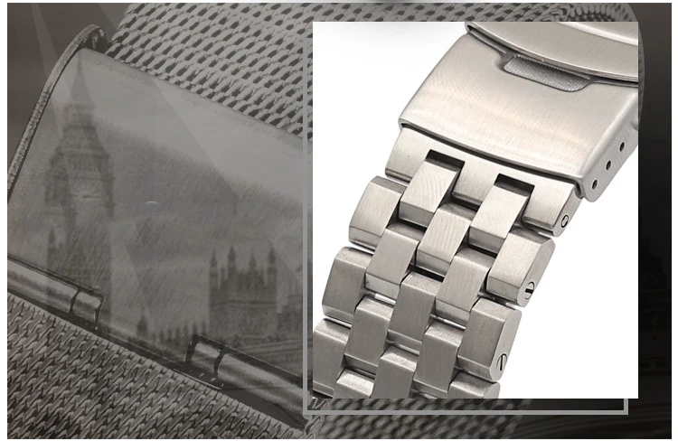 18mm 20mm 22mm 24mm 26mm High Quality Full Solid Stainless Steel Flat Interface Watch Band Straps Wristband Bracelet With Tools