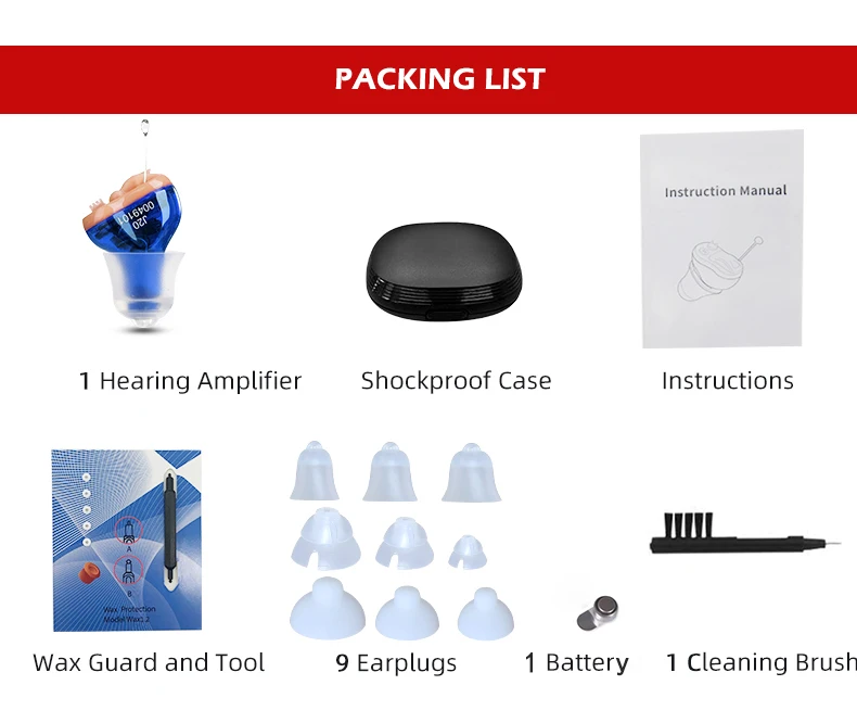 Hearing Aids Audifonos for Deafness Adjustable Micro Wireless J20 Mini Invisible Hearing Aid Ear Sound Amplifier Drop Shipping