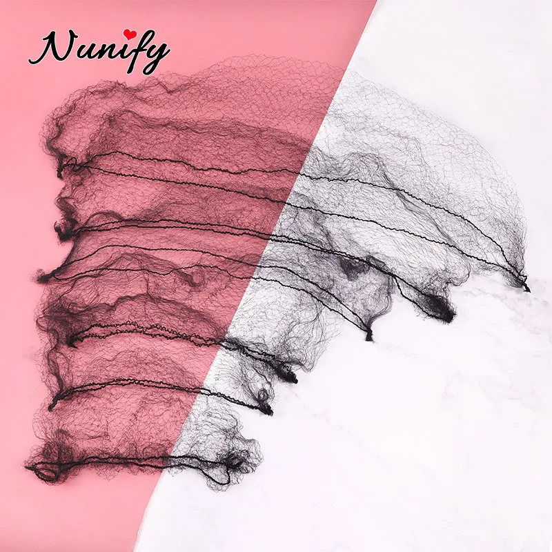 20Pcs/lot Hair Nets Invisible Elastic Edge Mesh Long 36 Inches Black Short 18Inch Wig Nets Invisible Soft Elastic Lines Hair Net