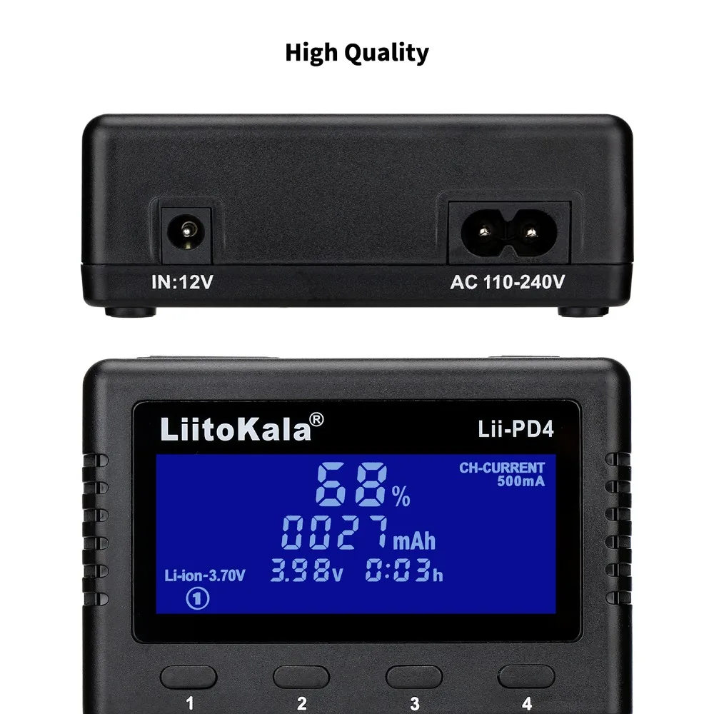 LiitoKala Lii-PD4 LCD Battery Charger for 18650 26650 21700 18350 AA AAA 3.7V/3.2V/1.2V/1.5V lithium NiMH battery 18650 charger