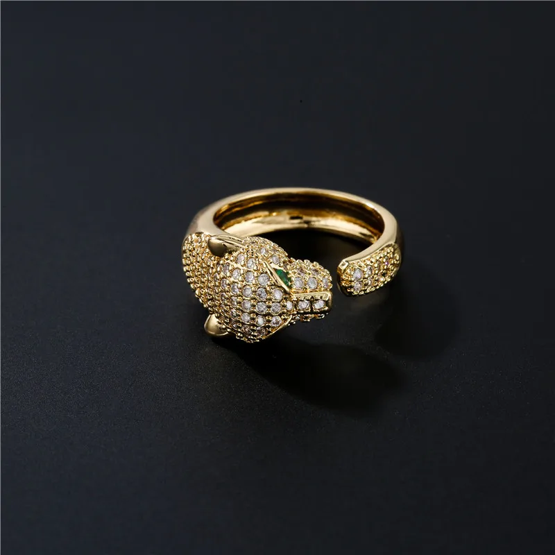 Fashion Full CZ Inlaid Animal Ring Opening Personality Unisex Ring Party Jewelry Gift Dropshipping