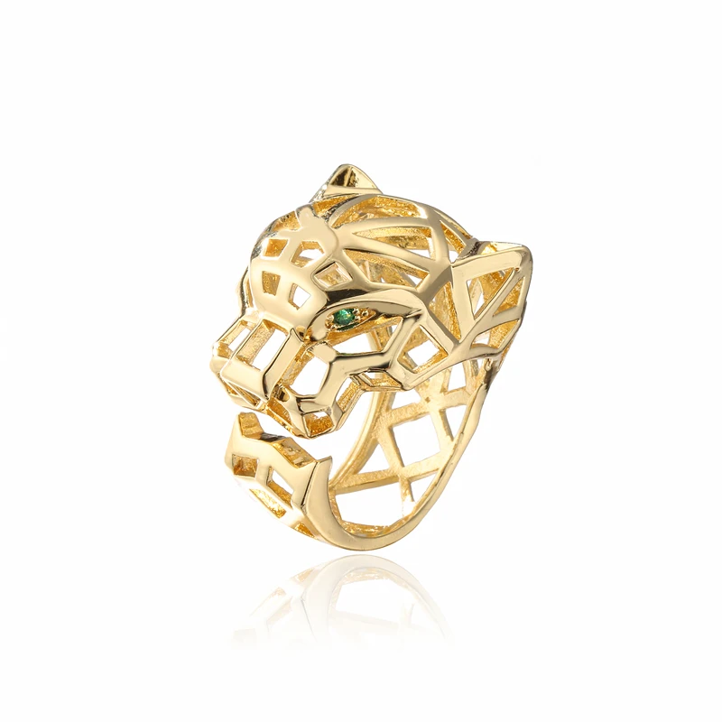 Fashion Full CZ Inlaid Animal Ring Opening Personality Unisex Ring Party Jewelry Gift Dropshipping