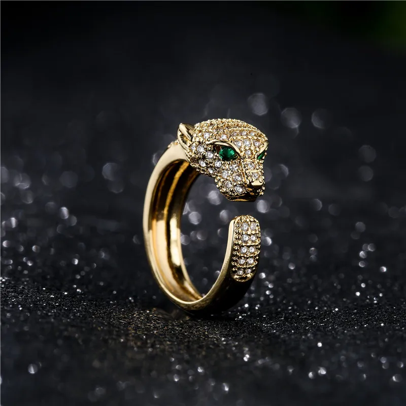 Fashion Full CZ Inlaid Animal Ring Opening Personality Unisex Ring Party Jewelry Gift Dropshipping