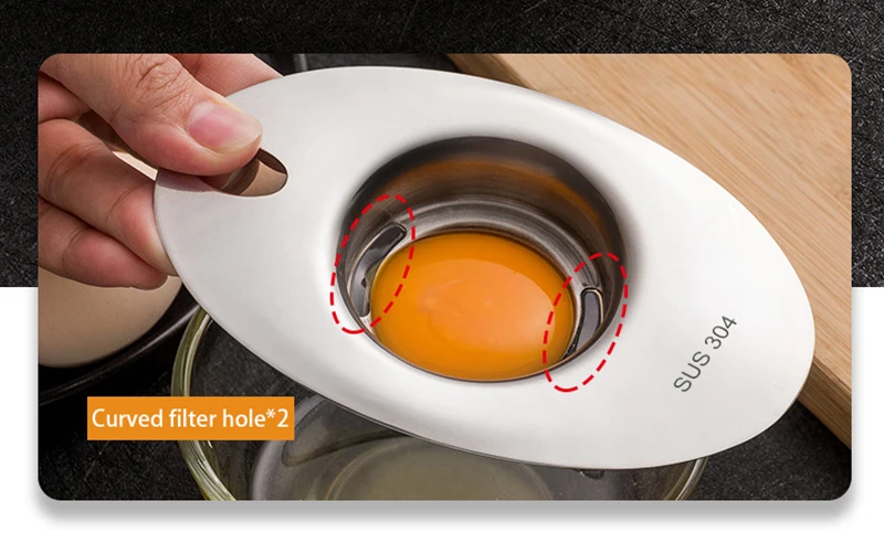 Stainless Steel Egg White Separator Tools Eggs Yolk Filter Gadgets Kitchen Accessories Separating Funnel Spoon Egg Divider Tool