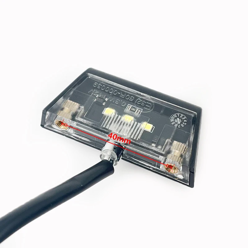 DOT/CE/E-marked 12V Motorbike LED License Number Plate Lights W/License Plate Bracket Holder Universal For Motorcycles