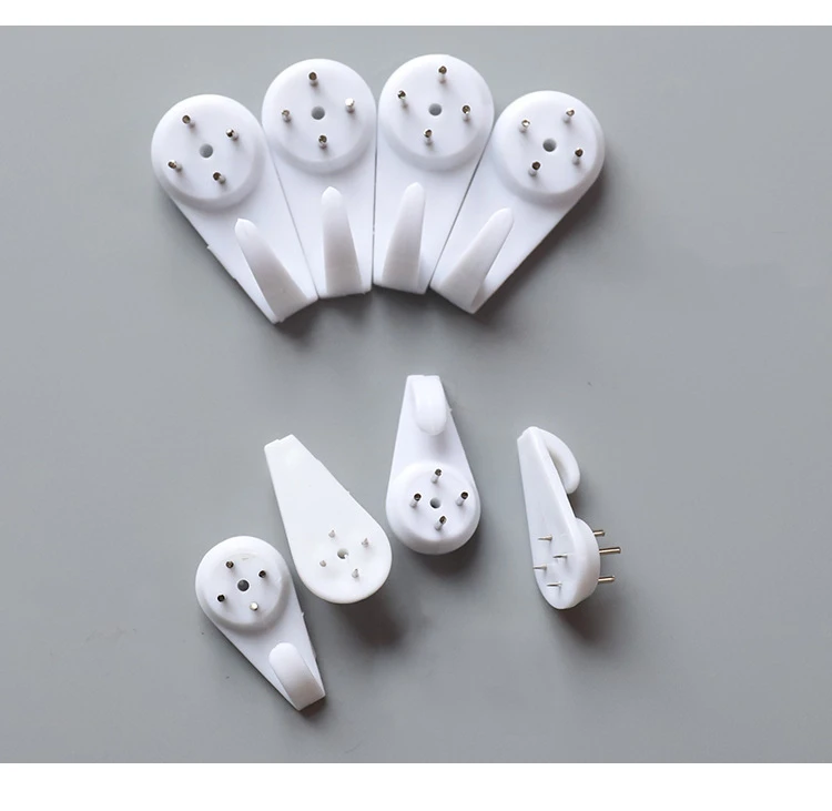 10Pcs Wall Decoration Installation Seamless Hooks Nail Kitchen Living Room Bedroom Home Daily Hanging Wall Invisible Hook White
