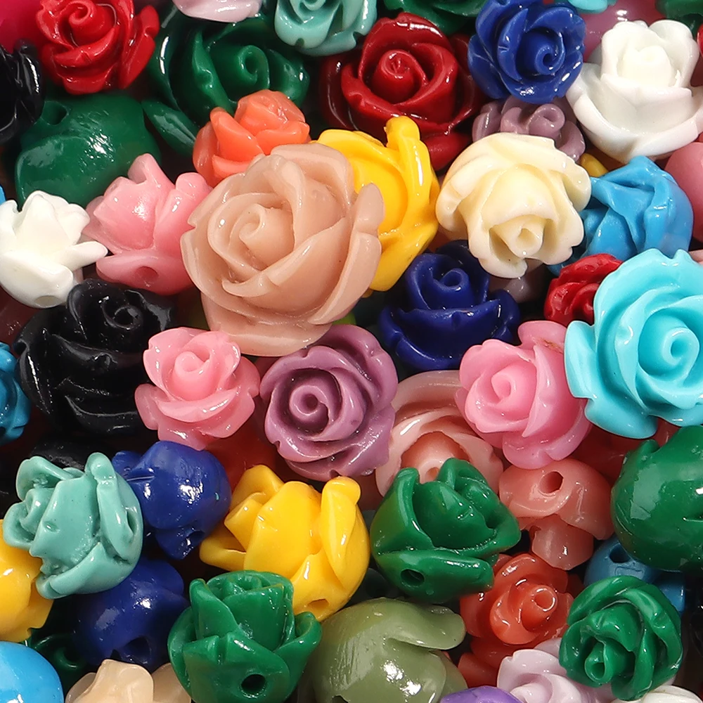1 Strand 6 8 10 12 15mm Rose Camelia Flower Beads Artificial Coral Beads For Jewelry Making DIY Bracelet Neckalce Accessoires