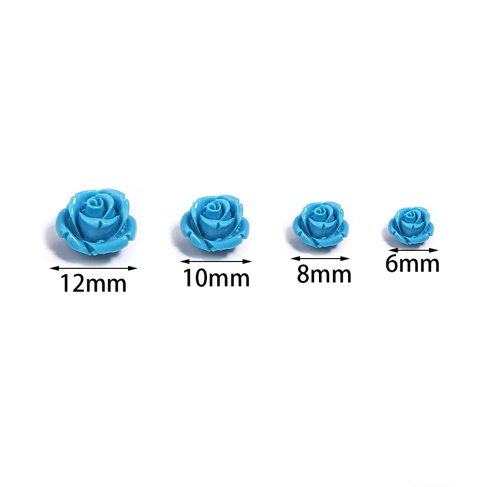 1 Strand 6 8 10 12 15mm Rose Camelia Flower Beads Artificial Coral Beads For Jewelry Making DIY Bracelet Neckalce Accessoires