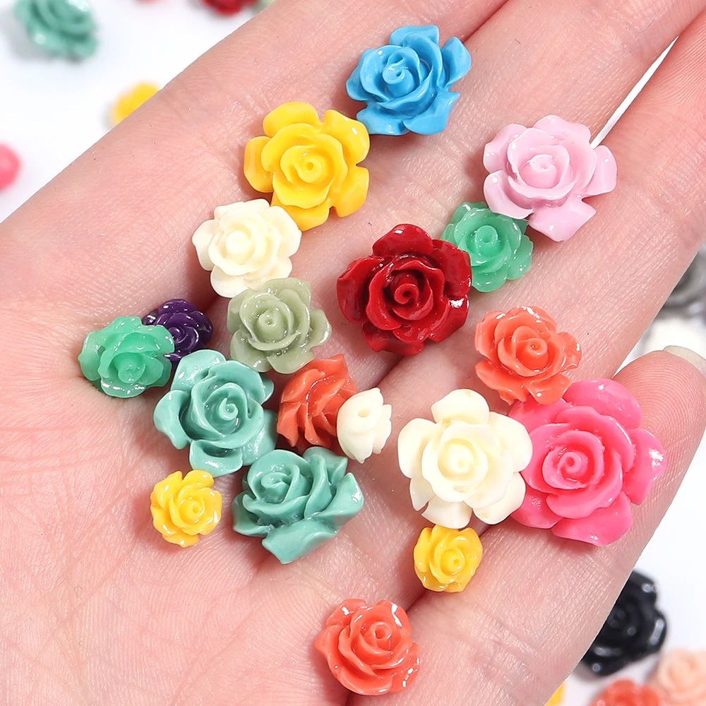 1 Strand 6 8 10 12 15mm Rose Camelia Flower Beads Artificial Coral Beads For Jewelry Making DIY Bracelet Neckalce Accessoires