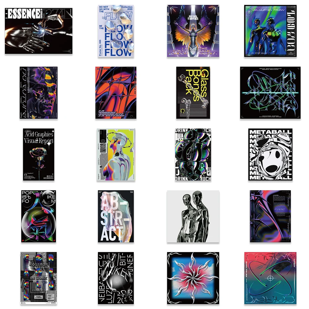 10/30/40pcs Harajuku Acid Graphic Stickers Decal DIY Skateboard Laptop Guitar Phone Luggage Car Helmet Cool Sticker For Kids Toy
