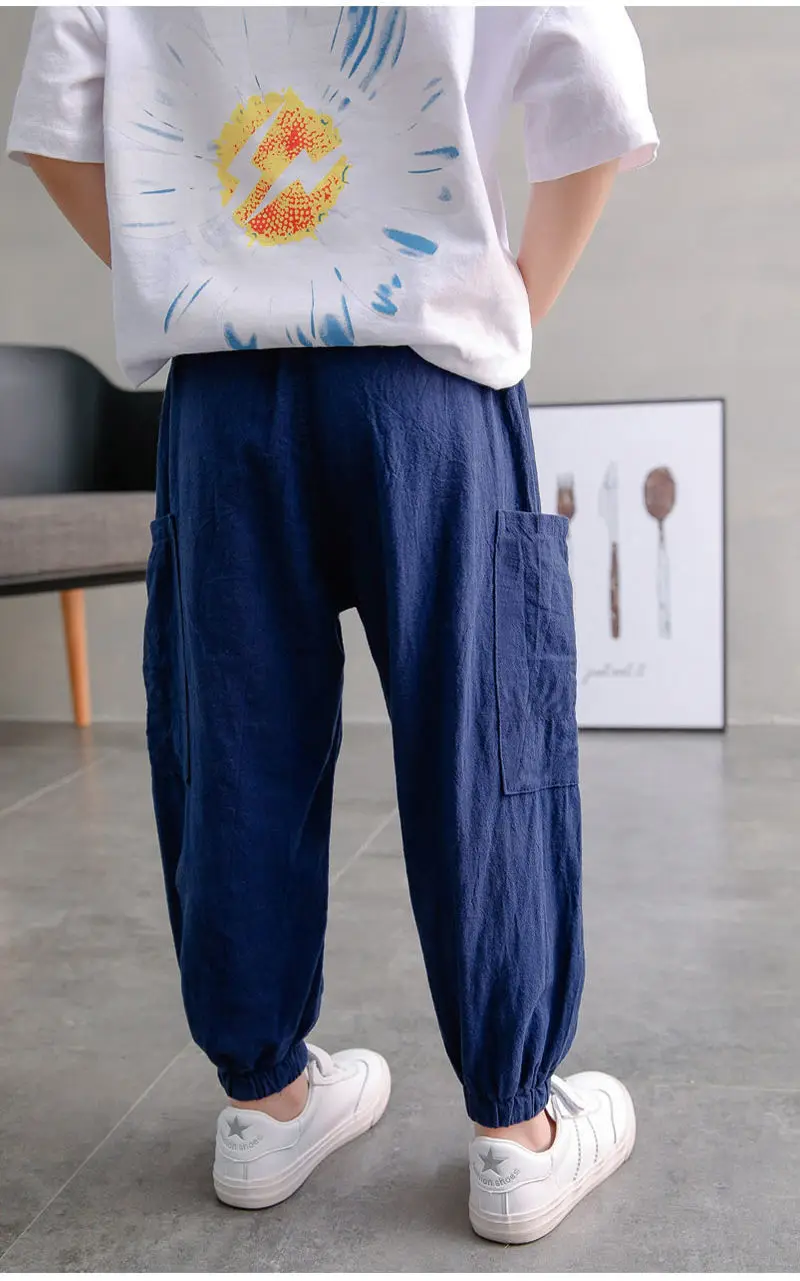 Baby Pants Boy Loose Harem Pants Cotton and Linen