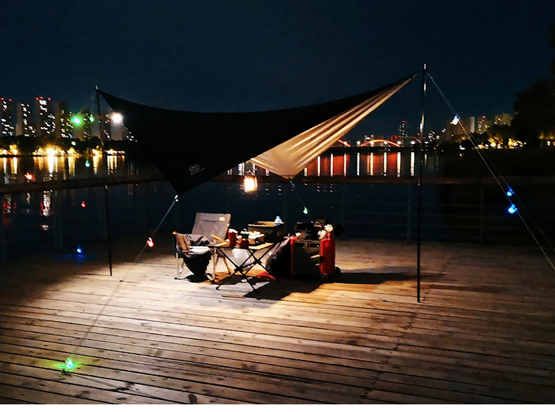 Aricxi tarp 210t polyester Ultralight Tarp Outdoor Camping black silver coating Anti-ultraviolet square hexagon sun shelter tarp