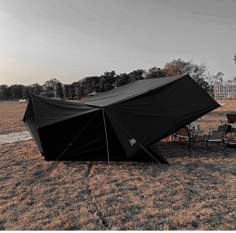 Aricxi tarp 210t polyester Ultralight Tarp Outdoor Camping black silver coating Anti-ultraviolet square hexagon sun shelter tarp