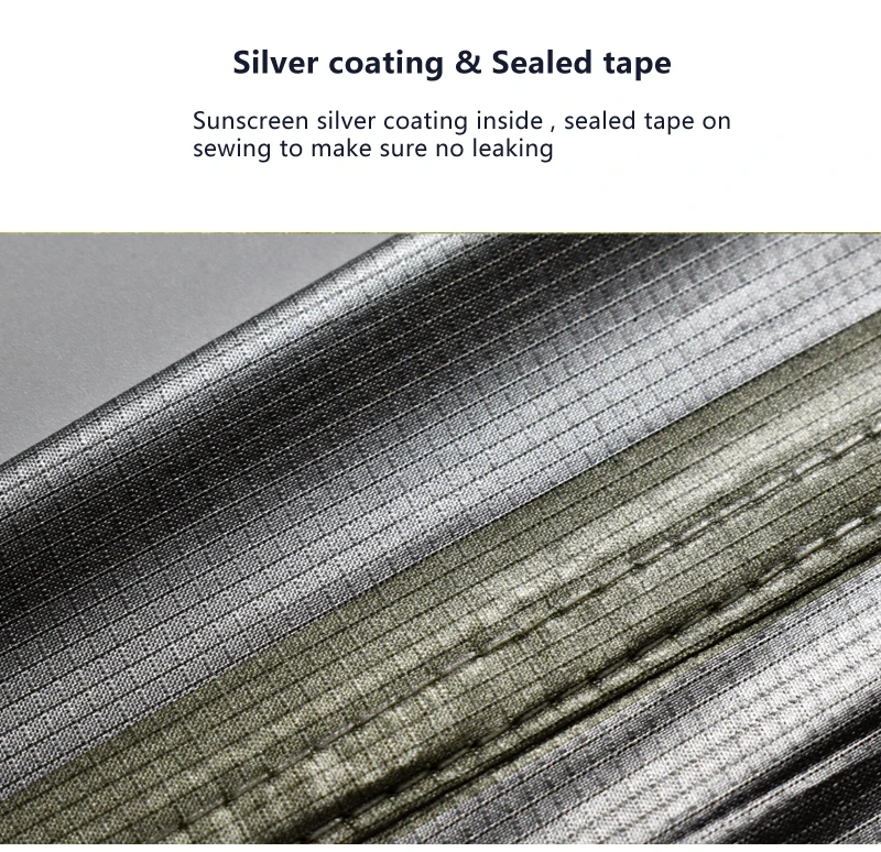 Aricxi tarp 210t polyester Ultralight Tarp Outdoor Camping black silver coating Anti-ultraviolet square hexagon sun shelter tarp