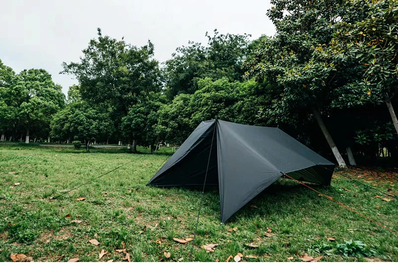 Aricxi tarp 210t polyester Ultralight Tarp Outdoor Camping black silver coating Anti-ultraviolet square hexagon sun shelter tarp