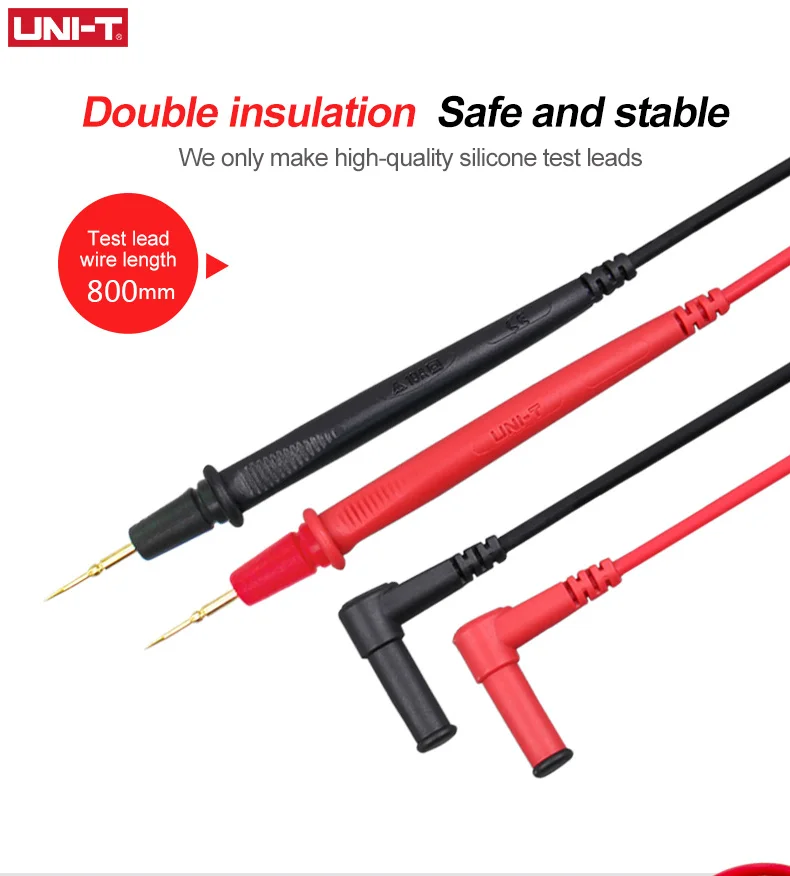 UNI-T Multimeter Test Lead UT-L72 10A 1000V Needle Tip Wire Pen Cable Measuring Probes
