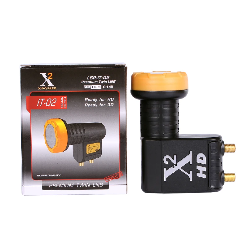 X-Square Ku Band LNB Noise Figure:0.1dB Supper Quality 4k Universal Twin LNB For Satellite TV Receiver Dish TV LNBF