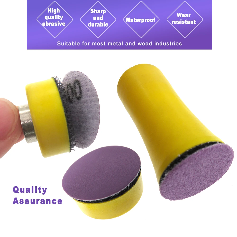 100Pcs 25mm 1 Inch Wet Dry Sanding Discs 60-10000 Grit Hook Loop Aluminum Oxide Sandpaper for Drill Rotary Grinder Tools
