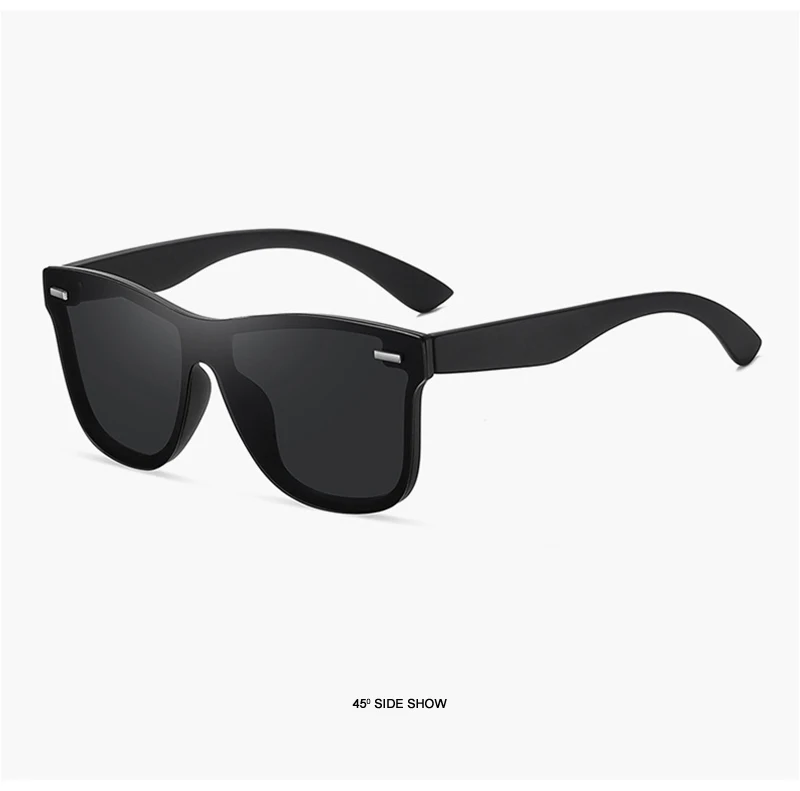 Luxury Square Polarized Sunglasses Men Women Fashion One-piece Sun Glasses Unisex Vintage Mirror Blue Driving Eyewear UV400