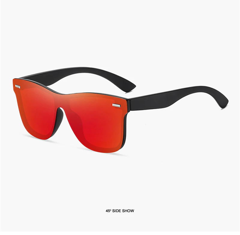 Luxury Square Polarized Sunglasses Men Women Fashion One-piece Sun Glasses Unisex Vintage Mirror Blue Driving Eyewear UV400