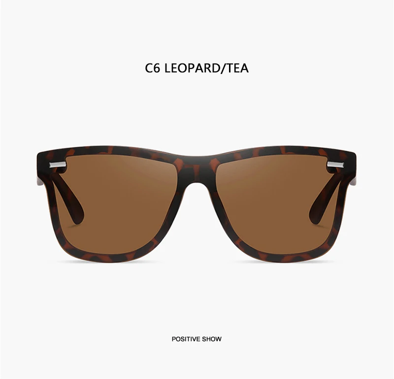 Luxury Square Polarized Sunglasses Men Women Fashion One-piece Sun Glasses Unisex Vintage Mirror Blue Driving Eyewear UV400