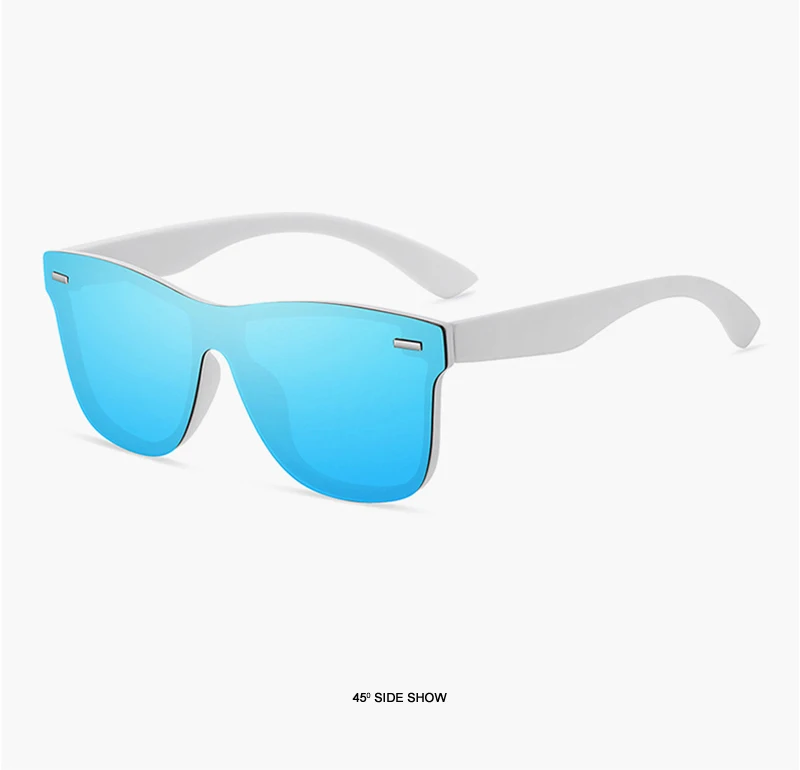 Luxury Square Polarized Sunglasses Men Women Fashion One-piece Sun Glasses Unisex Vintage Mirror Blue Driving Eyewear UV400