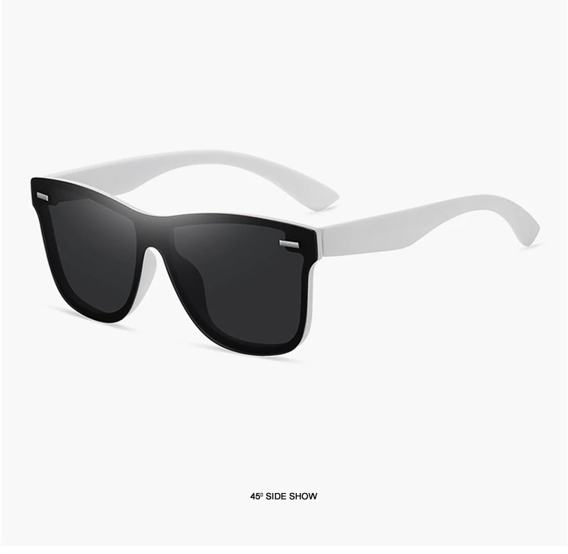 Luxury Square Polarized Sunglasses Men Women Fashion One-piece Sun Glasses Unisex Vintage Mirror Blue Driving Eyewear UV400