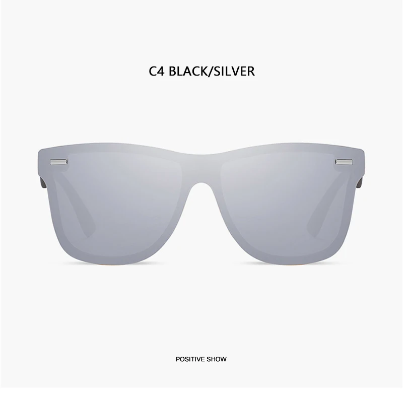 Luxury Square Polarized Sunglasses Men Women Fashion One-piece Sun Glasses Unisex Vintage Mirror Blue Driving Eyewear UV400