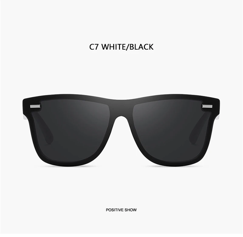 Luxury Square Polarized Sunglasses Men Women Fashion One-piece Sun Glasses Unisex Vintage Mirror Blue Driving Eyewear UV400