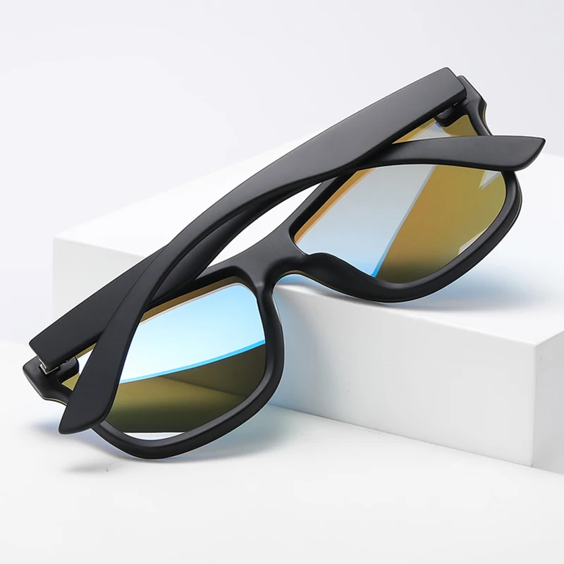 Luxury Square Polarized Sunglasses Men Women Fashion One-piece Sun Glasses Unisex Vintage Mirror Blue Driving Eyewear UV400