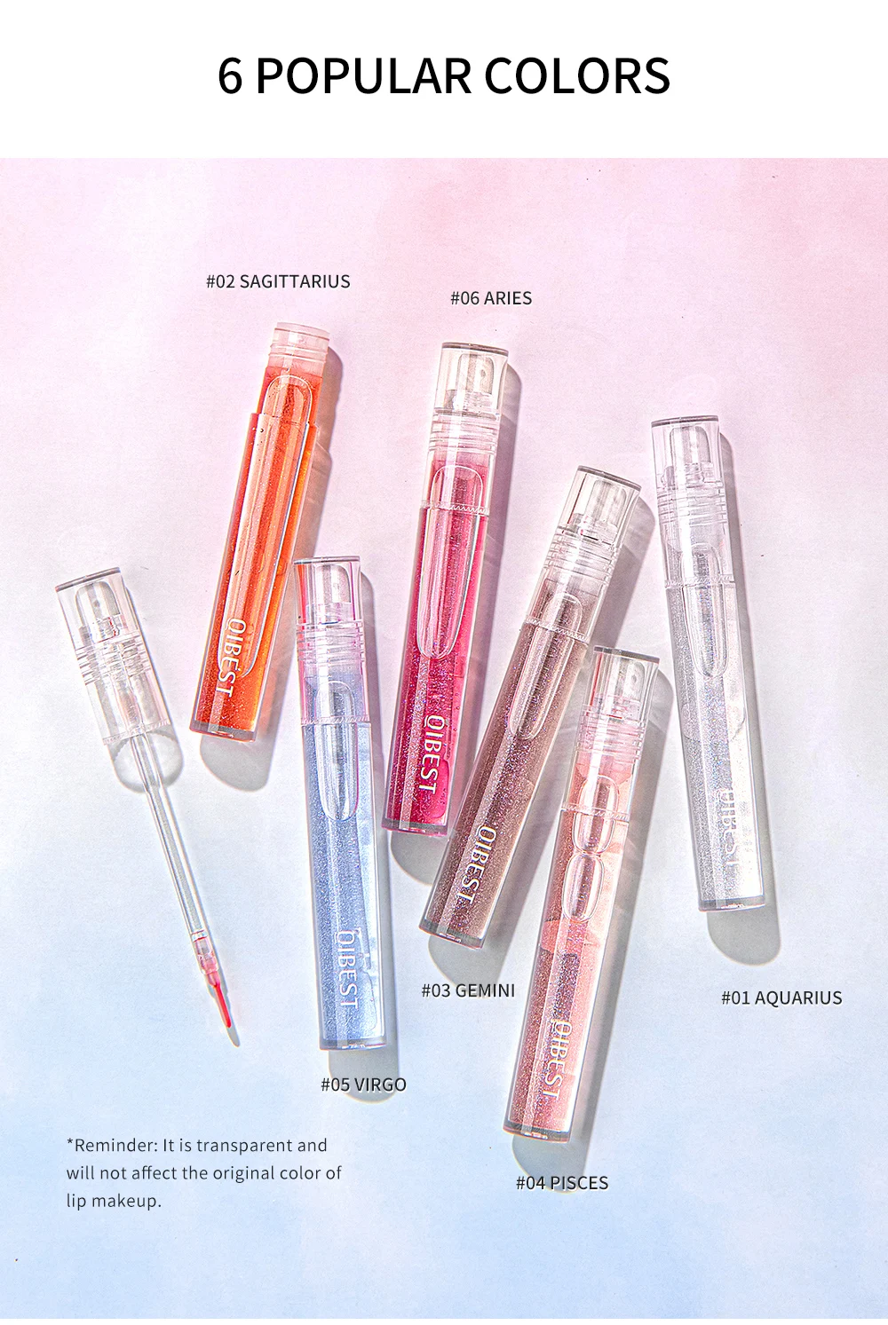 QIBEST Moisturizer Plumper Lip Gloss Long Lasting Transparent Lipgloss Base Watery Luster Glossy Lip Tint Waterproof Lips Makeup