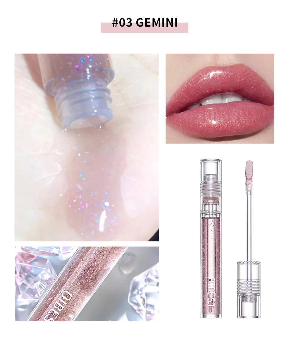 QIBEST Moisturizer Plumper Lip Gloss Long Lasting Transparent Lipgloss Base Watery Luster Glossy Lip Tint Waterproof Lips Makeup
