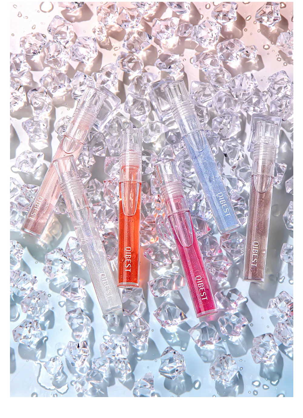 QIBEST Moisturizer Plumper Lip Gloss Long Lasting Transparent Lipgloss Base Watery Luster Glossy Lip Tint Waterproof Lips Makeup