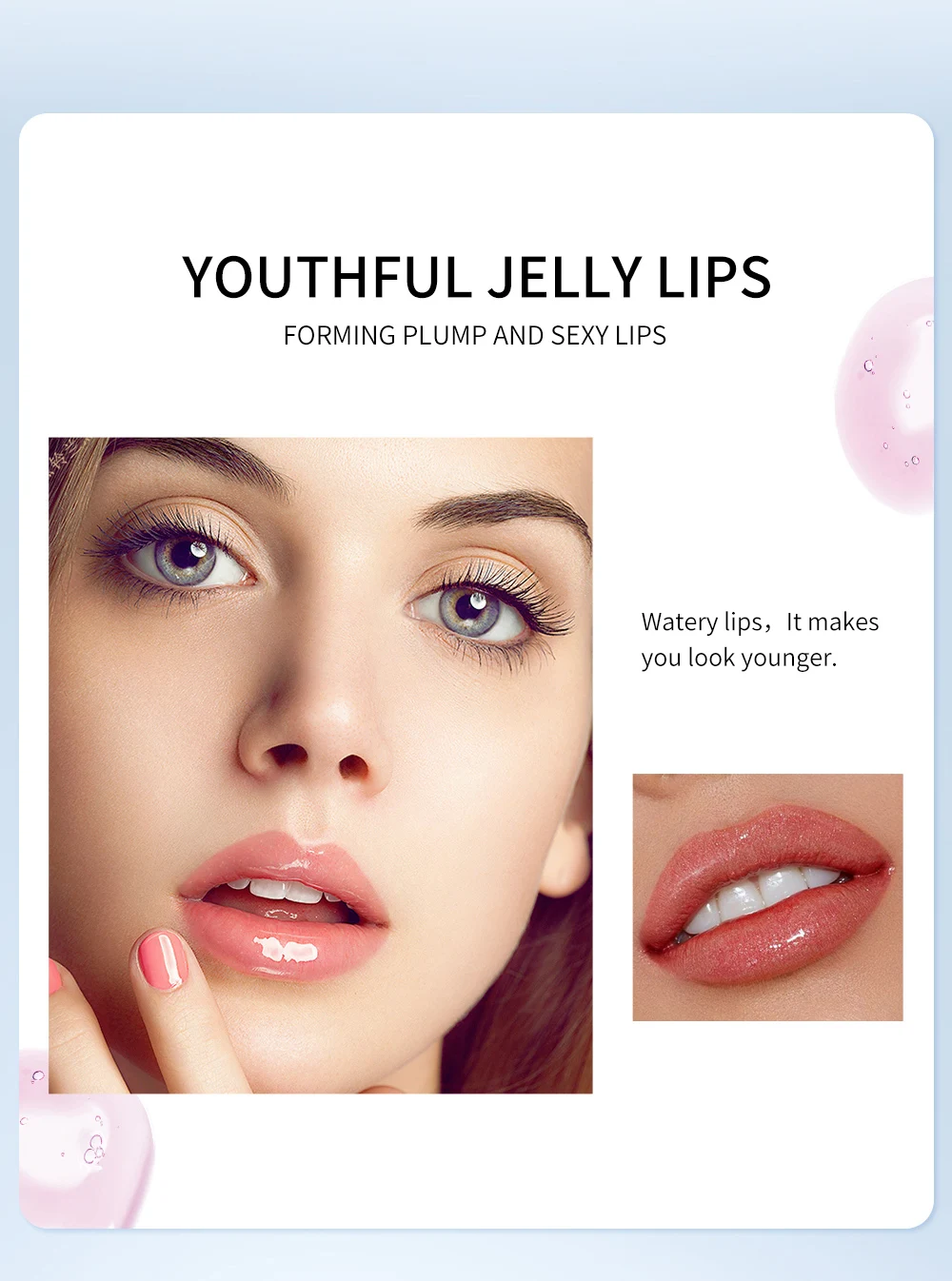 QIBEST Moisturizer Plumper Lip Gloss Long Lasting Transparent Lipgloss Base Watery Luster Glossy Lip Tint Waterproof Lips Makeup