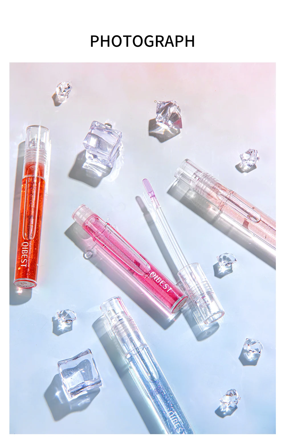 QIBEST Moisturizer Plumper Lip Gloss Long Lasting Transparent Lipgloss Base Watery Luster Glossy Lip Tint Waterproof Lips Makeup