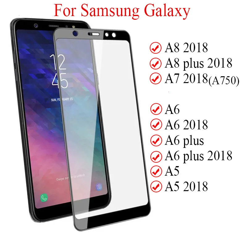 Scratch Proof Ultra Thin Protective Glass For Samsung Galaxy A7 A8 A6 A5 Plus Screen Protector Glass for Galaxy J8 J7 J6 J4 Plus