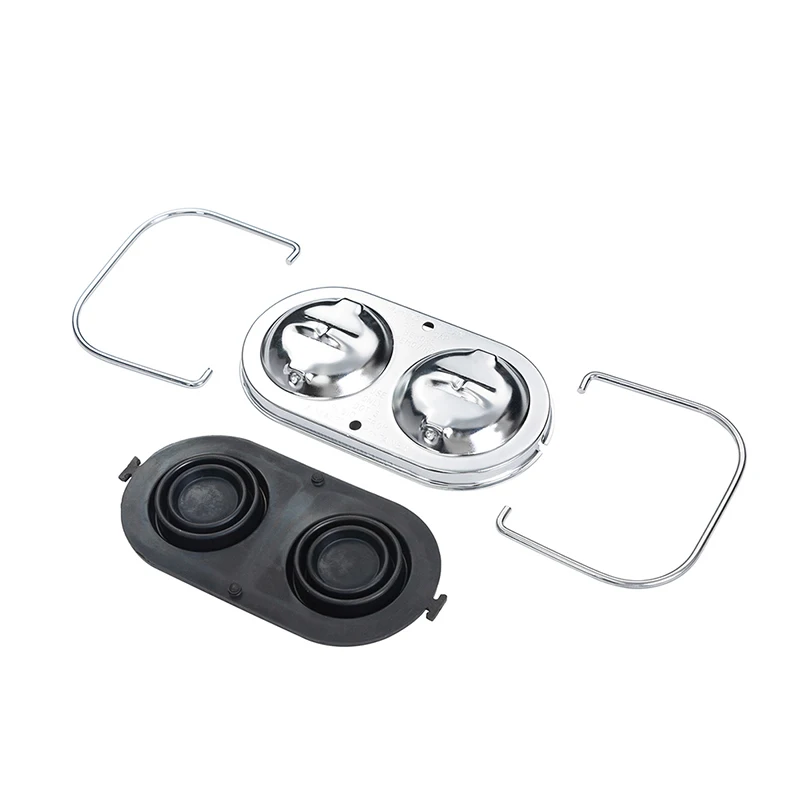 Car Chrome Steel Engine for Chevrolet Corvette 1967-1982 Master Cylinder Cover with Bails Gaskets Cap Replacement Accessories
