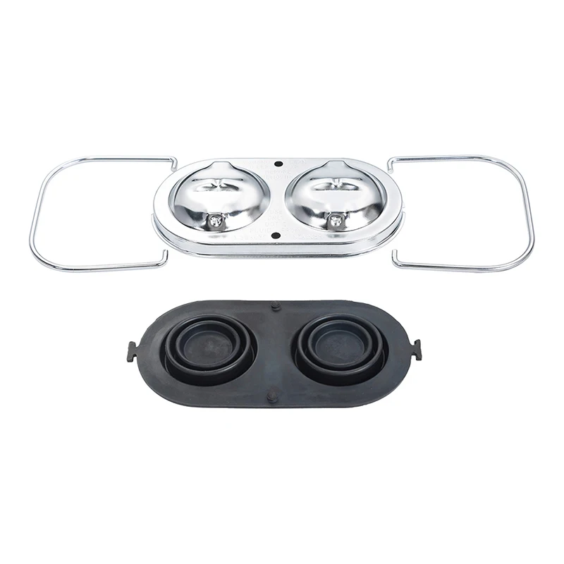 Car Chrome Steel Engine for Chevrolet Corvette 1967-1982 Master Cylinder Cover with Bails Gaskets Cap Replacement Accessories
