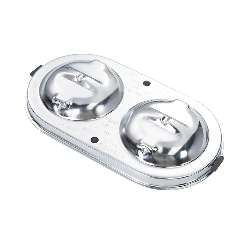 Car Chrome Steel Engine for Chevrolet Corvette 1967-1982 Master Cylinder Cover with Bails Gaskets Cap Replacement Accessories