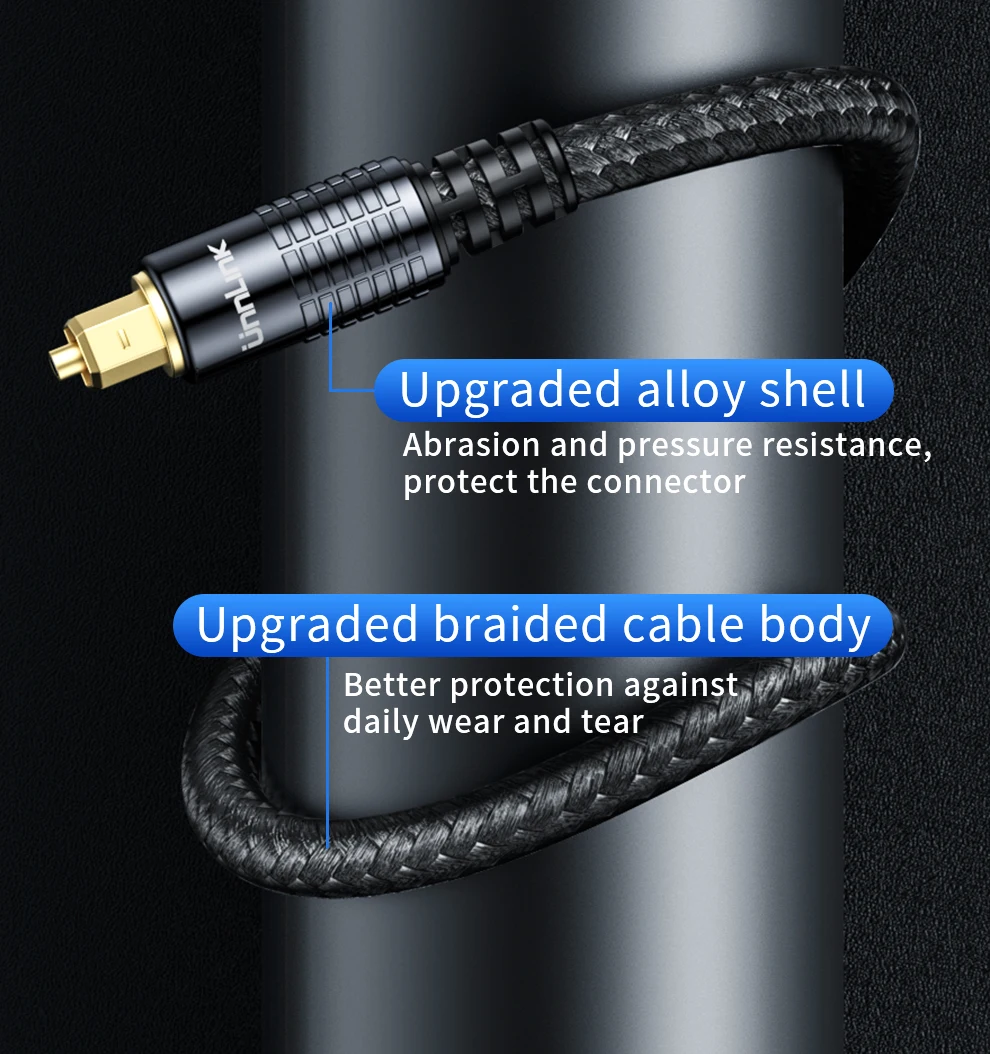 Unnlink SPDIF Optical Audio Cable Digital HIFI 5.1 Toslink Cable for TV Box PS4 Speaker Blu-ray Xbox 360 Amplifier Subwoofer