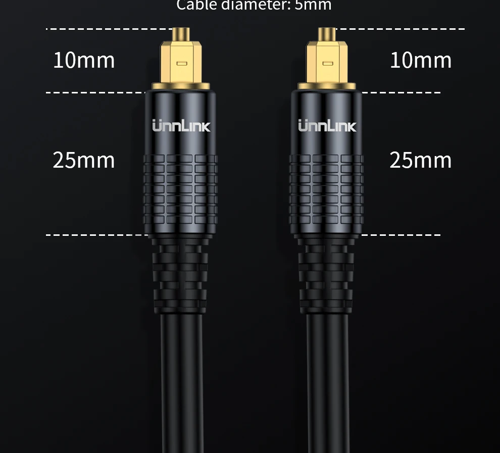 Unnlink SPDIF Optical Audio Cable Digital HIFI 5.1 Toslink Cable for TV Box PS4 Speaker Blu-ray Xbox 360 Amplifier Subwoofer