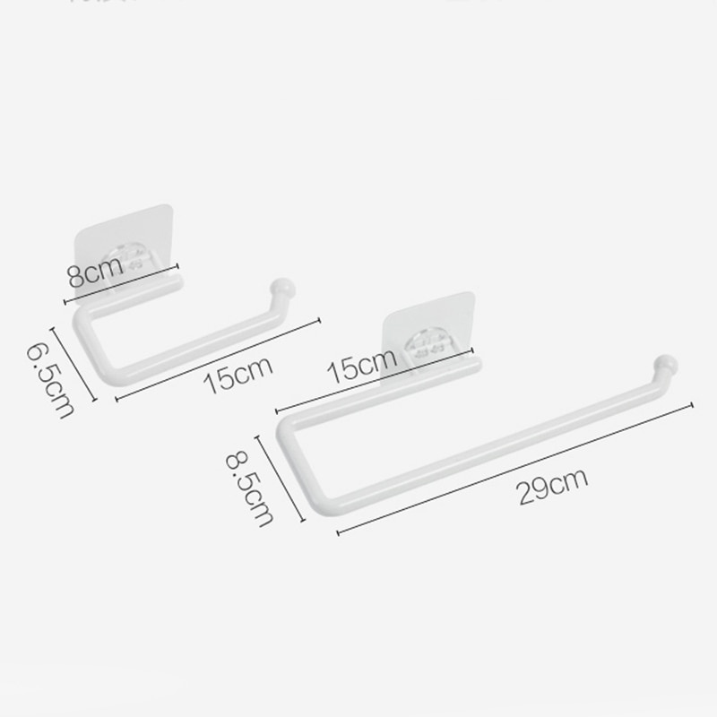 Punch Free Kitchen Paper Roll Holder Towel Hanger Rack Bar Cabinet Rag Hanging Bathroom Organizer Tools